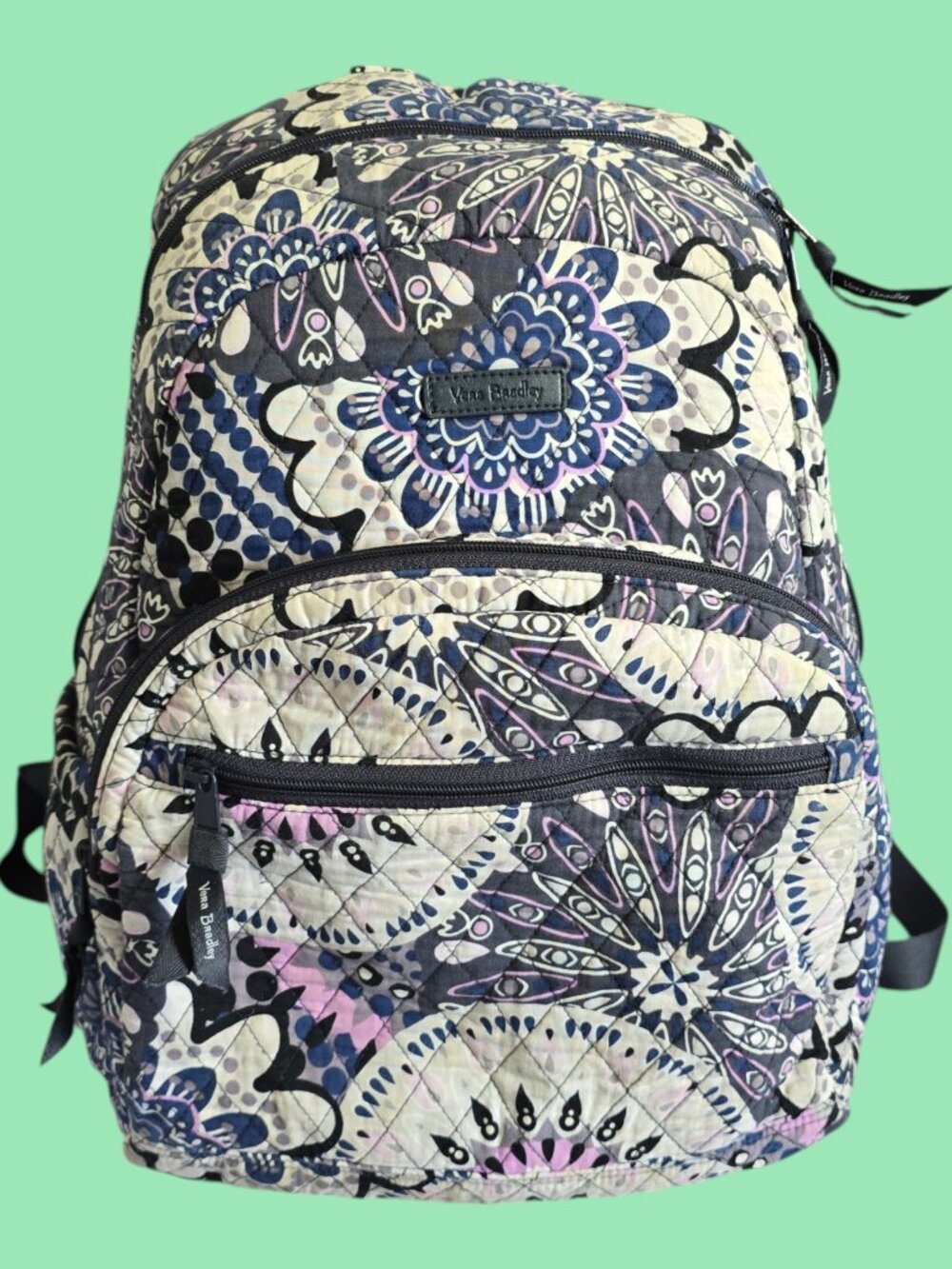 Vera Bradley Backpack Mimosa Medallion Retired Purple Navy Grey READ! for Wear